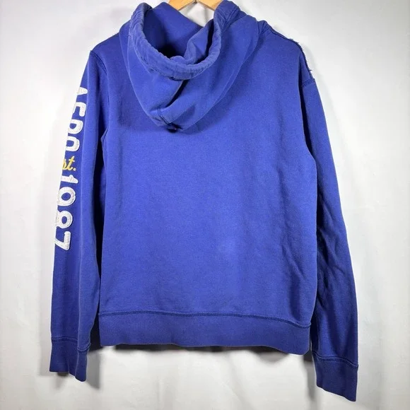 Aeropostale Y2K Hoodie Mens XL Full Zip Patch Embroider Grunge Hooded Sweatshirt - Picture 3 of 8